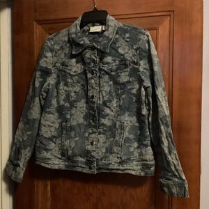 Chicos Floral Denim Jacket